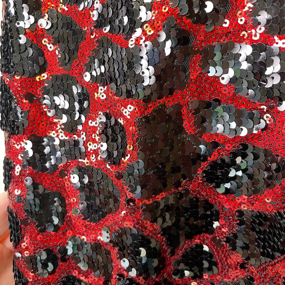 ZARA Animal Print Jewel Tone Sequin Embellished Glam Cocktail Holiday Mini Dress - Picture 14 of 16